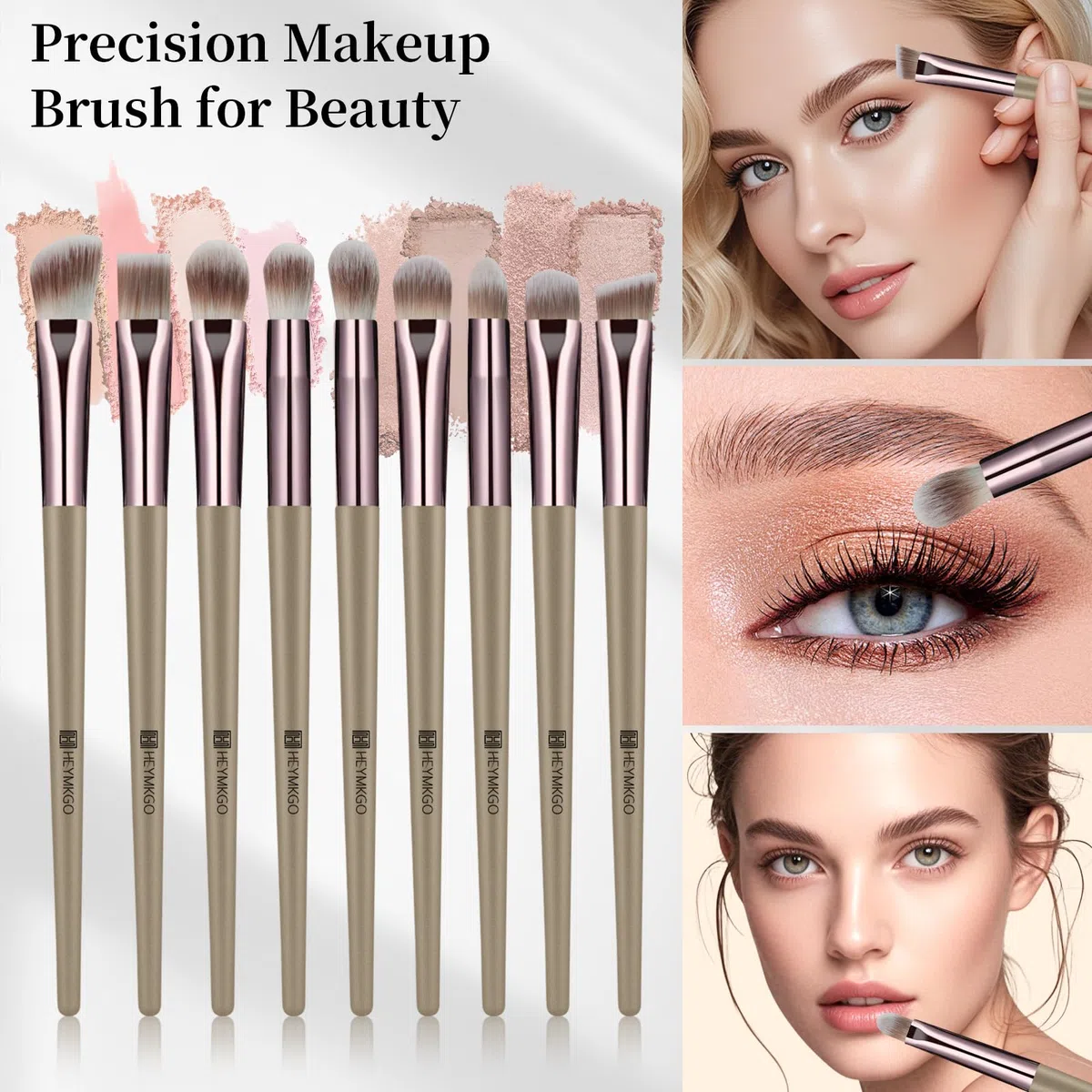 HEYMKGO Set di 40 Pennelli Make Up Professionali, Kit Completo Multifunzionale con Pennelli Doppia Faccia per Fondotinta, Cipria, Fard, Correttore, Ombretti - Accessori e Strumenti Cosmetici per Trucc