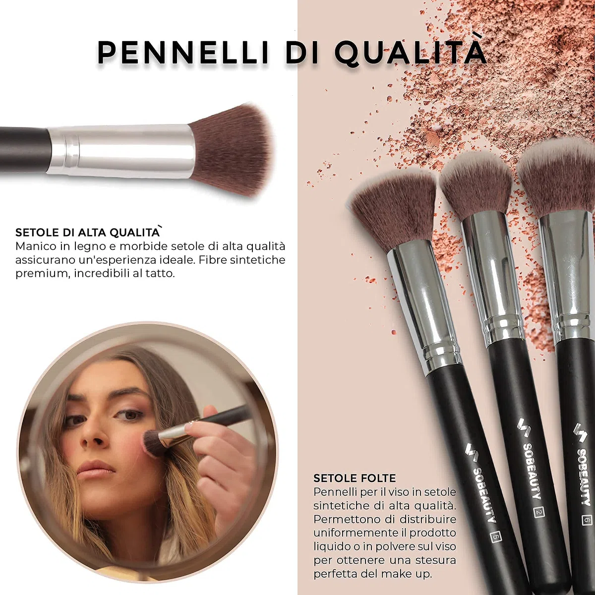 SOBEAUTY by SOWILL set 15 pennelli trucco professionale make up setole vegan maquillage sfumature occhi viso pennello fondotinta ombretti eyeliner face brush set elegante scatola