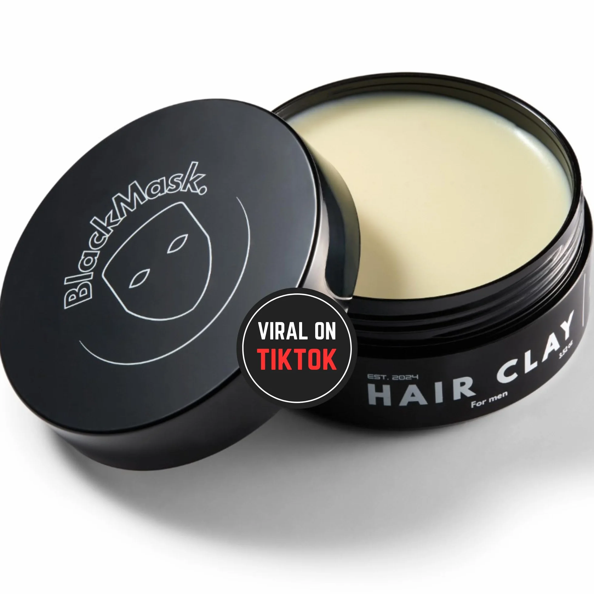 BlackMask Argilla per capelli da uomo (99,8 g) finitura opaca con forte tenuta, argilla per acconciature, aggiunge consistenza e volume