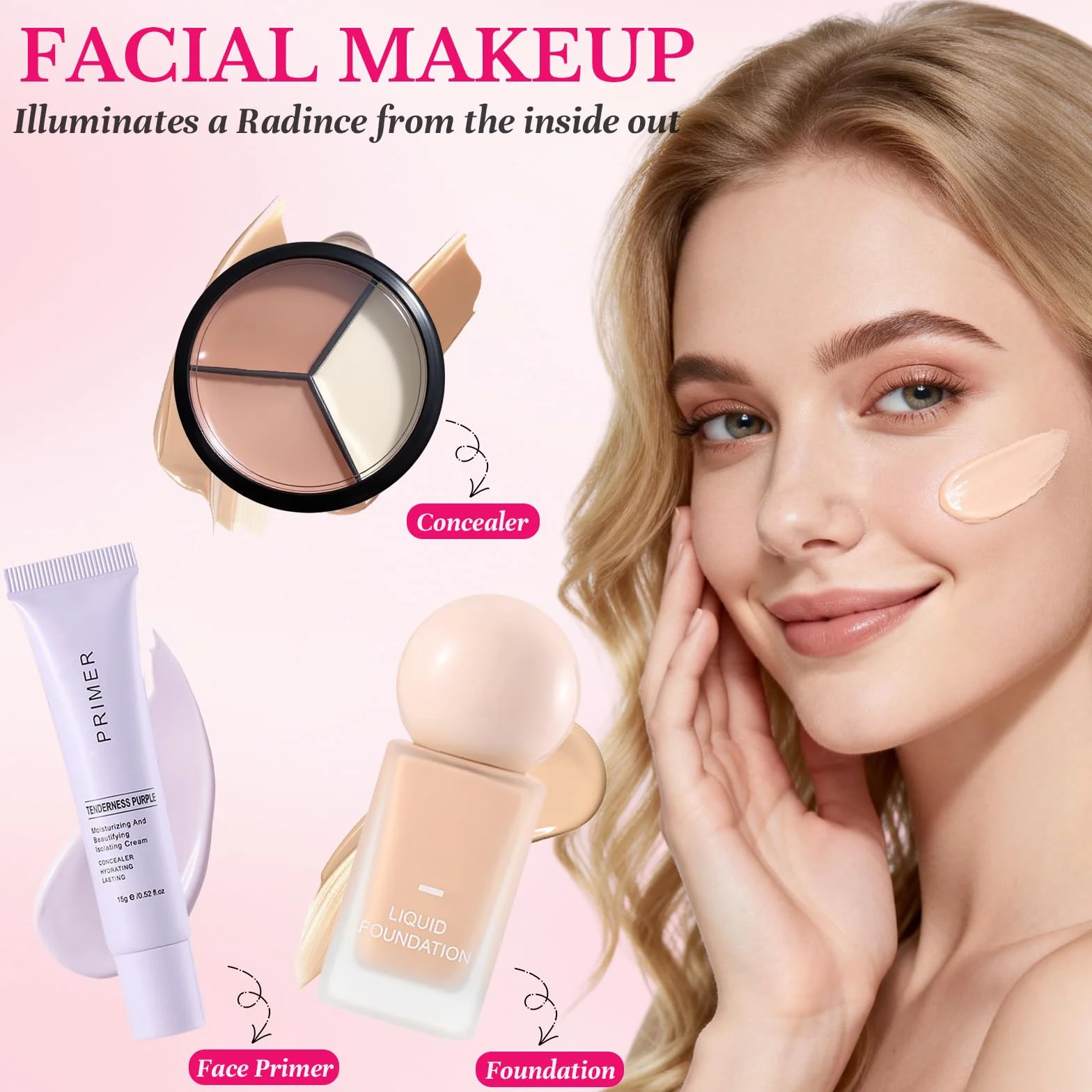 Tutto in Uno Set Trucchi Donna, Valigetta Trucchi Ragazza Adolescente, Kit Trucco Make Up Completo con Palette Ombretti Fondotinta Mascara Matita Occhi Gloss Labbra Correttore Pennelli Trucco Make Up
