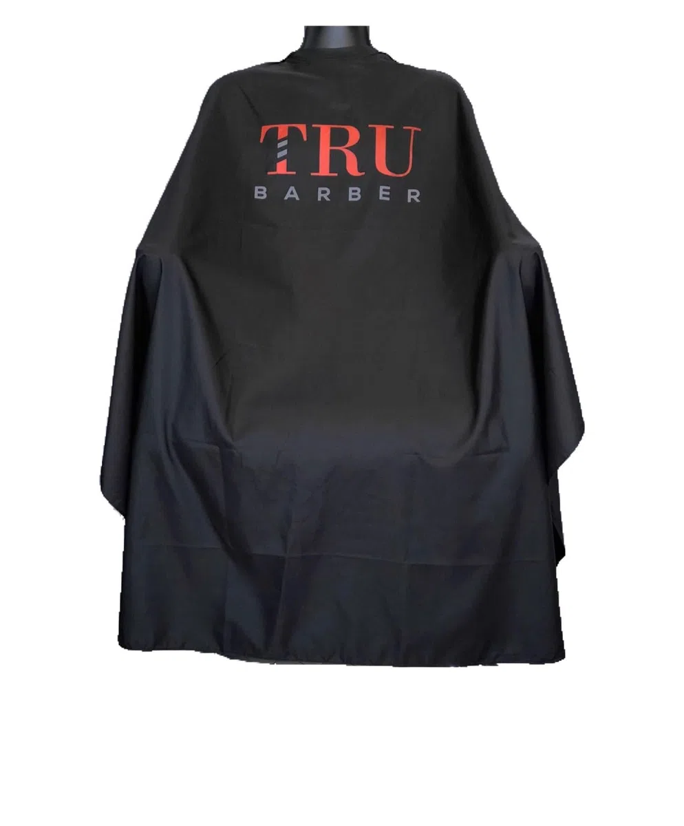TRU BARBER Mantella da Parrucchiere XXL, con Collo in Silicone, 100% Poliestere, Leggera e Impermeabile, Mantello Professionale da Salone con Chiusura a Scatto per il Taglio dei Capelli.