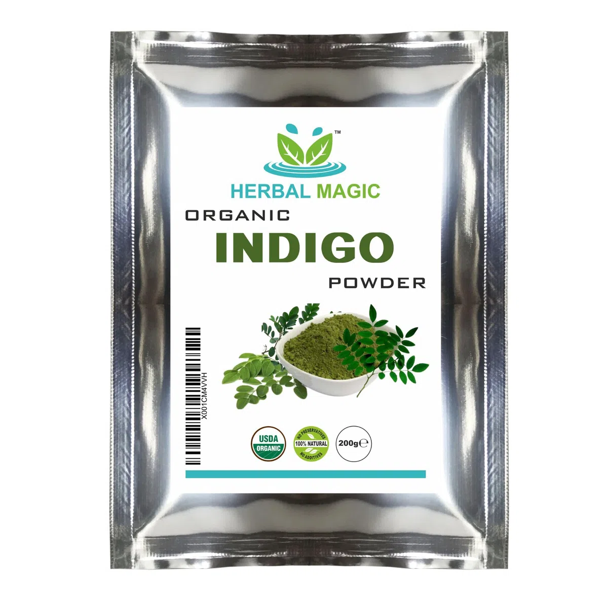 Organico certificato by ecocert- Indigo "Henna neri in polvere/Herbal Hair Dye – Go nero/marrone naturally-only di erbe magic-complete kit-ecocert/GMP/Halal/ISO cert