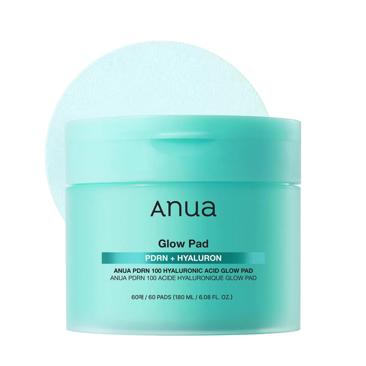 Anua PDRN 100 Hyaluronic Acid Glow Pads - Dischetti tonico viso coreani glow e rimpolpanti con PDRN e Acido Ialuronico, idratazione profonda, prep make-up, doppia texture (180 ml, 60 pads)
