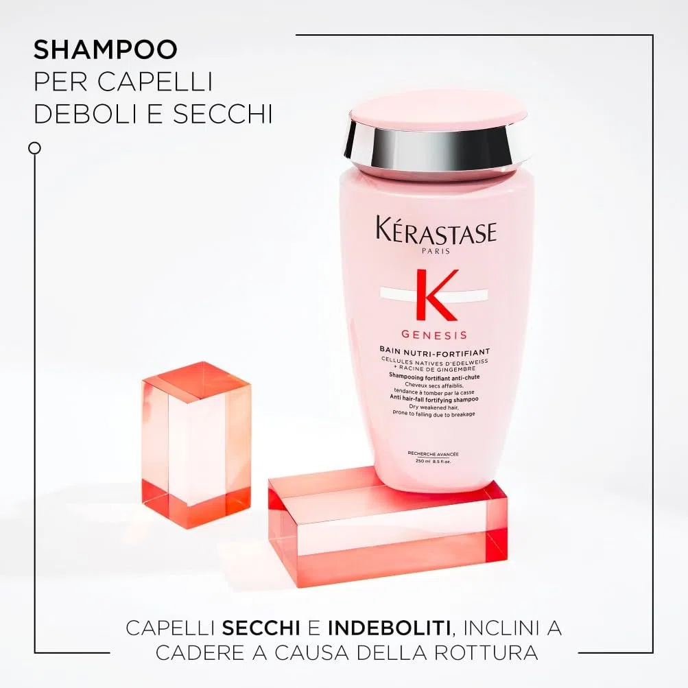 Kérastase, Genesis, Shampoo Anti-Caduta & Nutriente, Per Capelli Fragili, Secchi & Spessi, Bain Nutri-Fortifiant, 250 ml