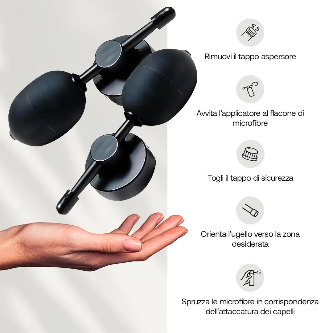 Kmax Professional applicator, Applicatore Professionale per Fibre di Cheratina con Erogatore, per un'applicazione ottimale.