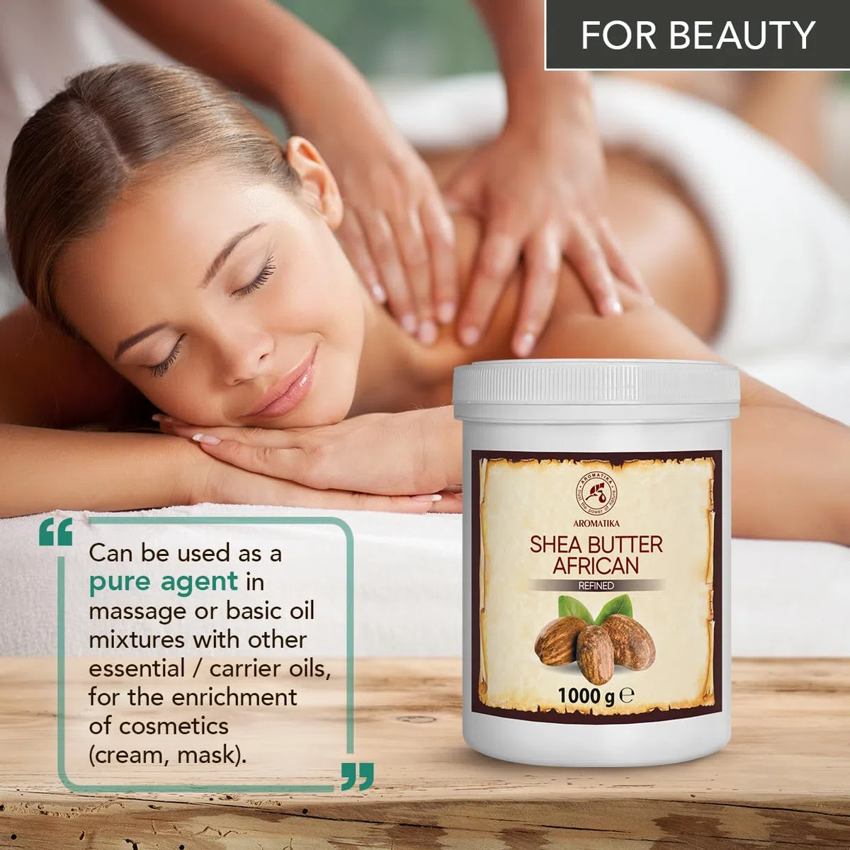 Burro di Karité 1000g - Pure & Naturale - Butyrospermum Parkii - Sheabutter - Olio per Corpo - Capelli - Ideale per Pelle - Unghie - Labbra - Capelli - Viso e Corpo