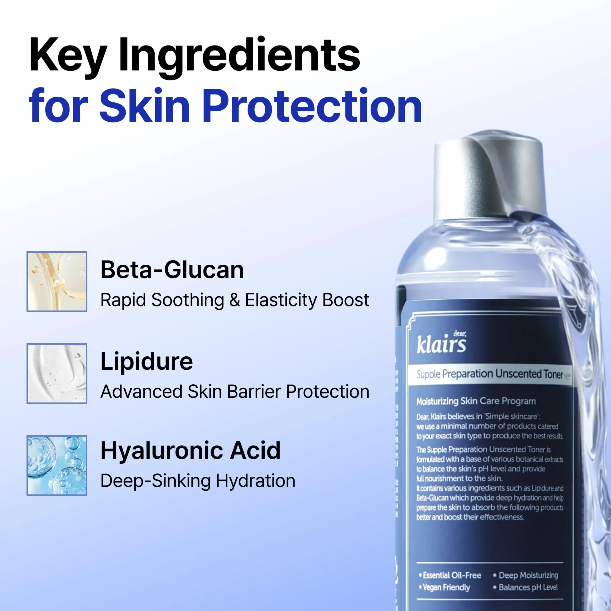 DearKlairs Tonico senza profumo per preparazione flessibile, 180 ml, leggero, senza oli essenziali, senza alcool, confezione modificata