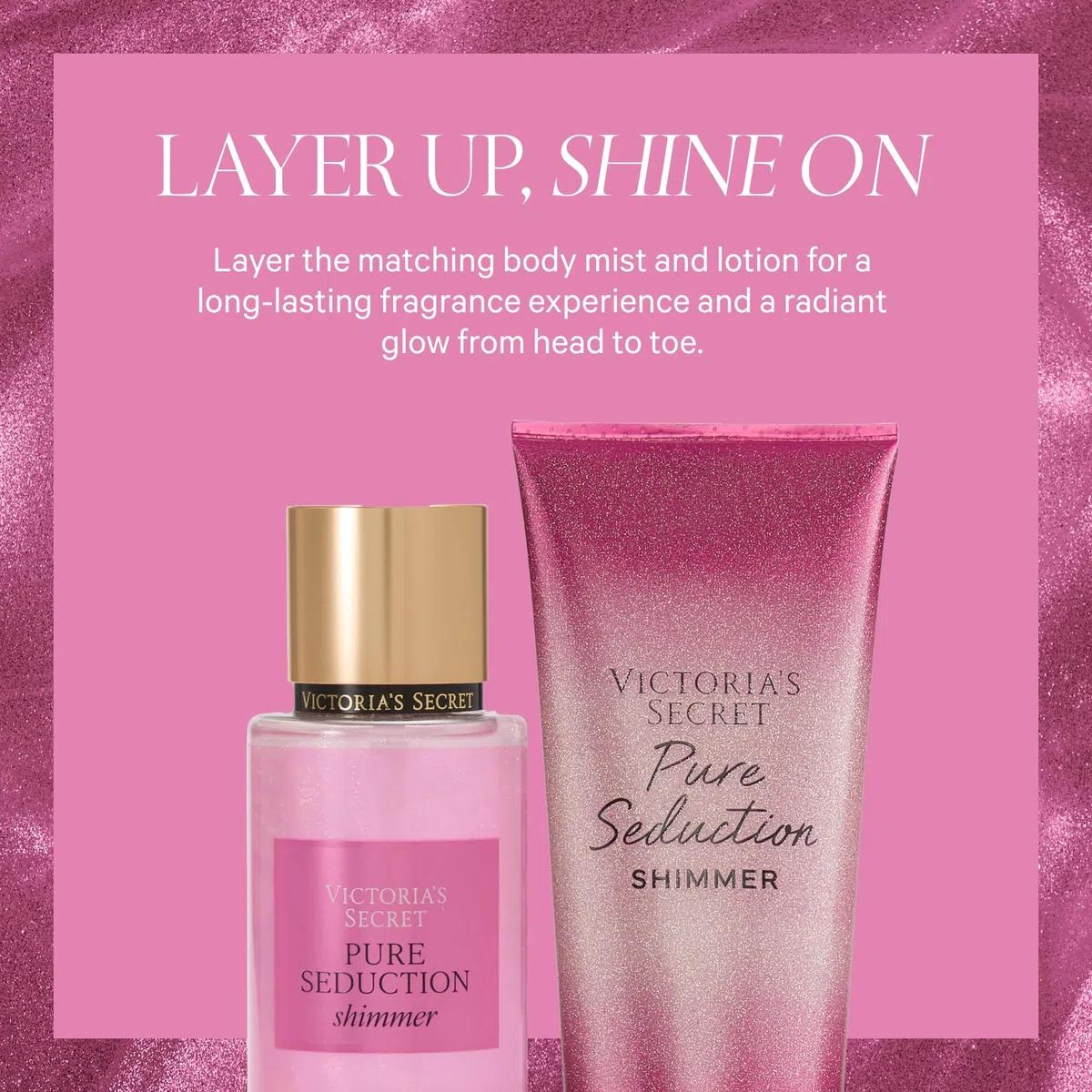 Victoria's Secret Pure Seduction Shimmer Mist 245 ml With Free Ayur Soap