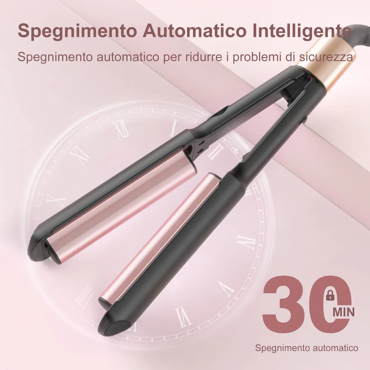 AISEELY Ferro Arricciacapelli per Onde, 20MM Piastra Onde per Capelli con 5 Temperature con Timer, Mini Ionica Ceramica Arriccia Capelli per Display LED, Perfetto per Principianti e Professionisti