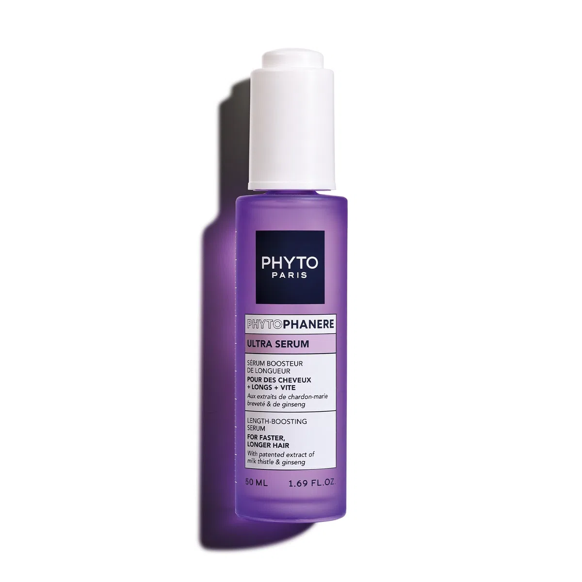 Phyto Paris Phytophanere - Siero Booster di Lunghezza, 90% di capelli più lunghi più velocemente, clinicamente testato, estratti di ginseng, rosmarino, vitamina B6 - Senza siliconi - 50ml