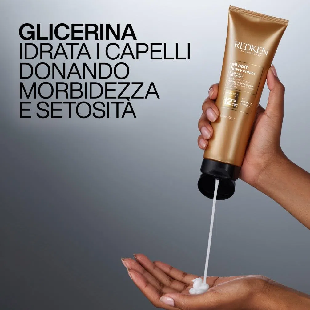Redken | Maschera professionale Heavy Cream All Soft, Idratante per capelli secchi e fragili, 250 ml