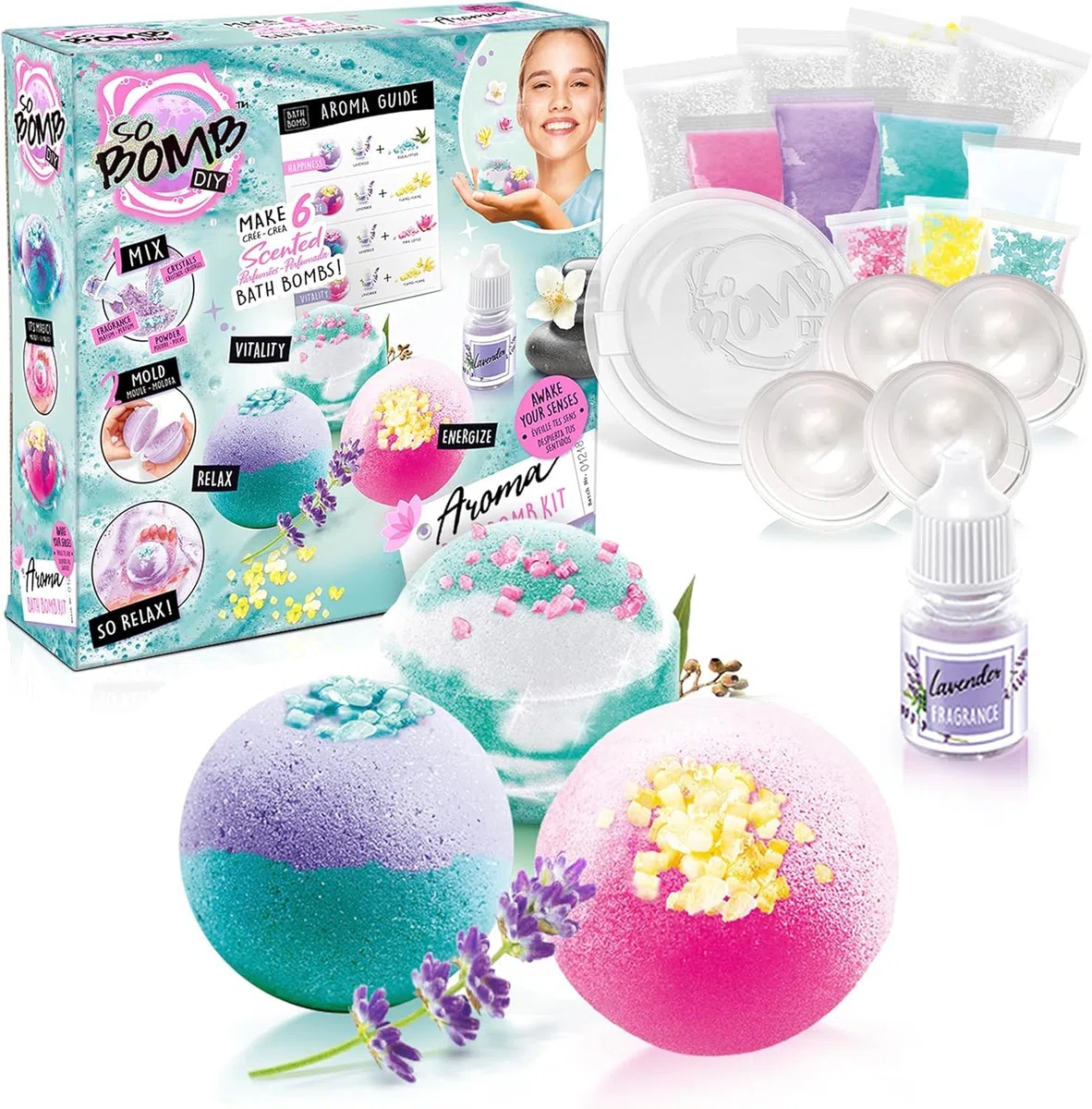 So Bomb DIY - Kit di bombe da bagno aromatiche, confezione da 6, multicolore