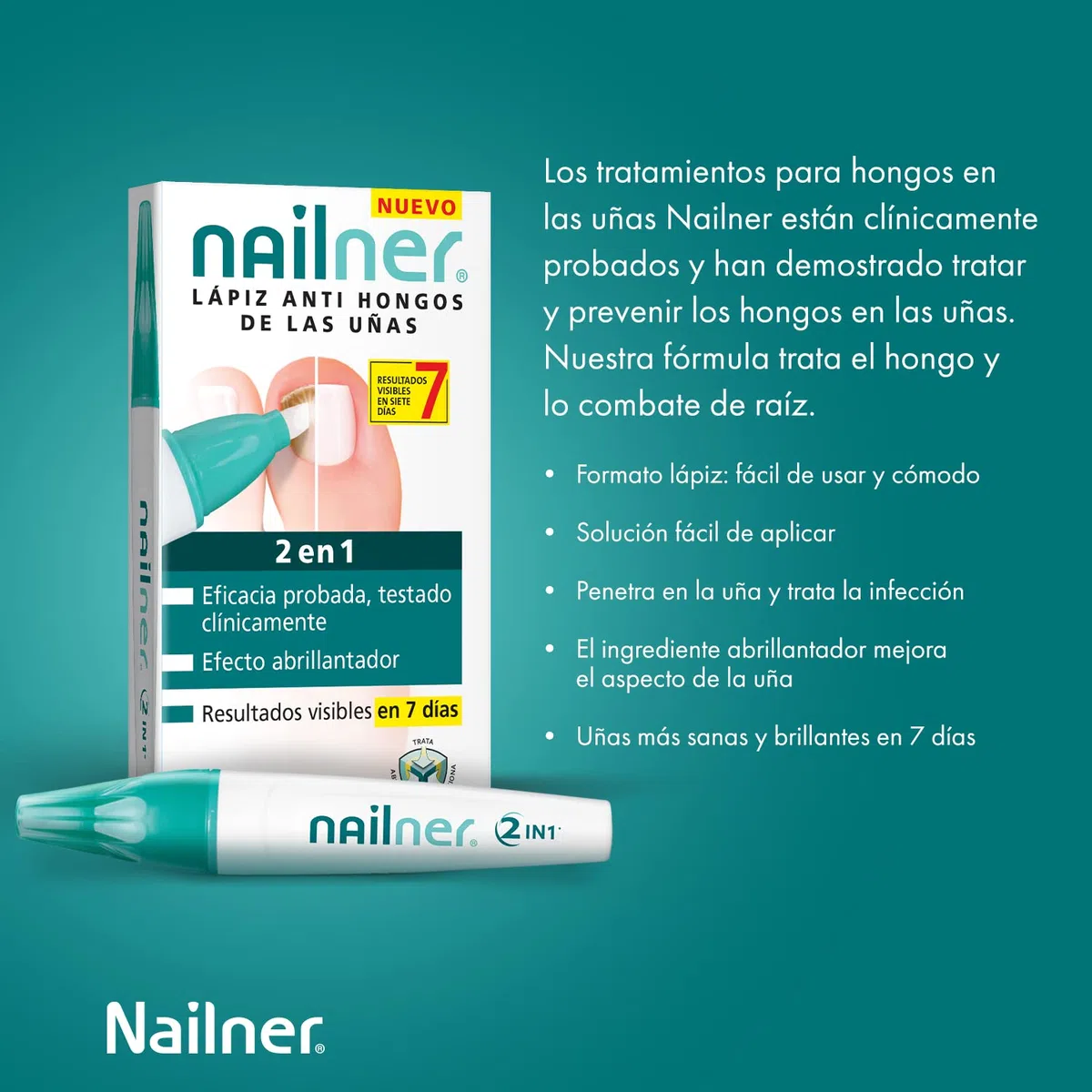 Nailner Lápiz 2 En 1, articolo multifunzione per la vita di ogni giorno, adatto a chi vuole semplificare la propria routine, flacone da 4 ml adatto a chi cerca soluzioni pratiche senza rinunciare al c