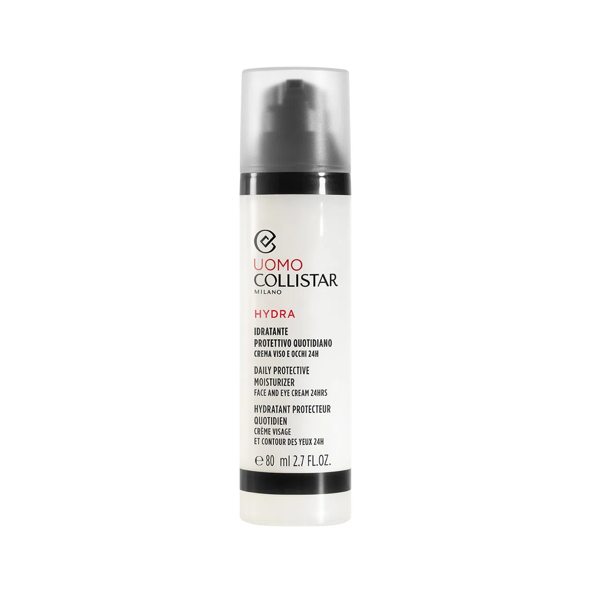 Collistar Hydra Uomo Idratante Protettivo Quotidiano, Crema Viso e Occhi 24h, Specifica per Pelli Secche e Sensibili, Idratazione Immediata, Protezione dalla Luce Blu, Azione 2in1, 80 ml