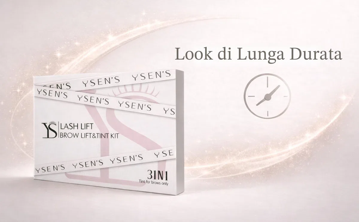 Ysen’s Kit Laminazione Ciglia e Sopracciglia con Tinta Nera – Set Completo 3-in-1 per Lash Lift & Brow Lamination, Ideale per Salone e Domestico