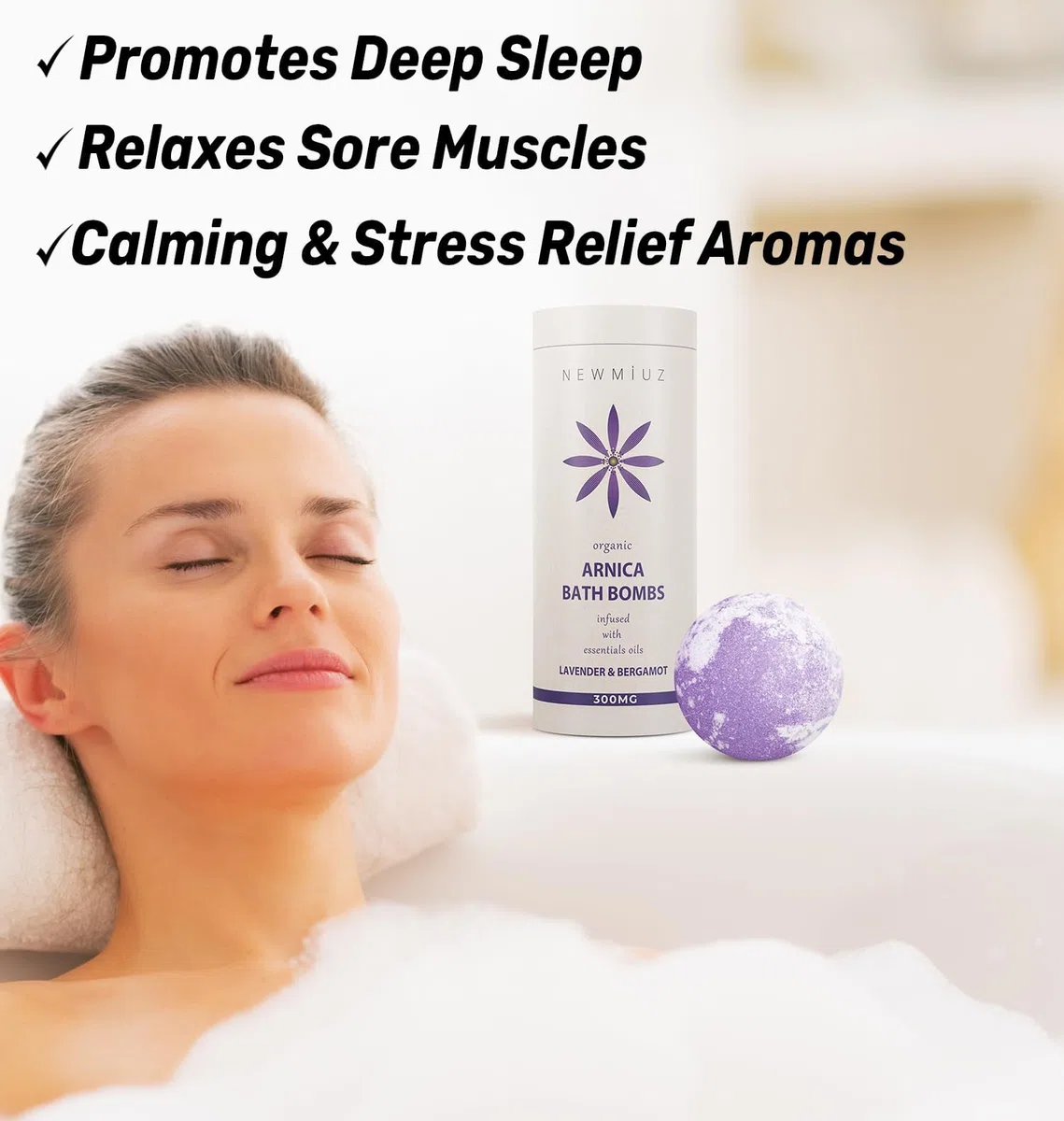 Organic 300mg Arnica Montana Oil Bath Bombs Gift Set Lavender Bergamot Essential Oils for Men & Women Anxiety Stress Relaxing Bath Bomb Set Bubble Bath Shower Fizzies Birthday Christmas Spa Gifts