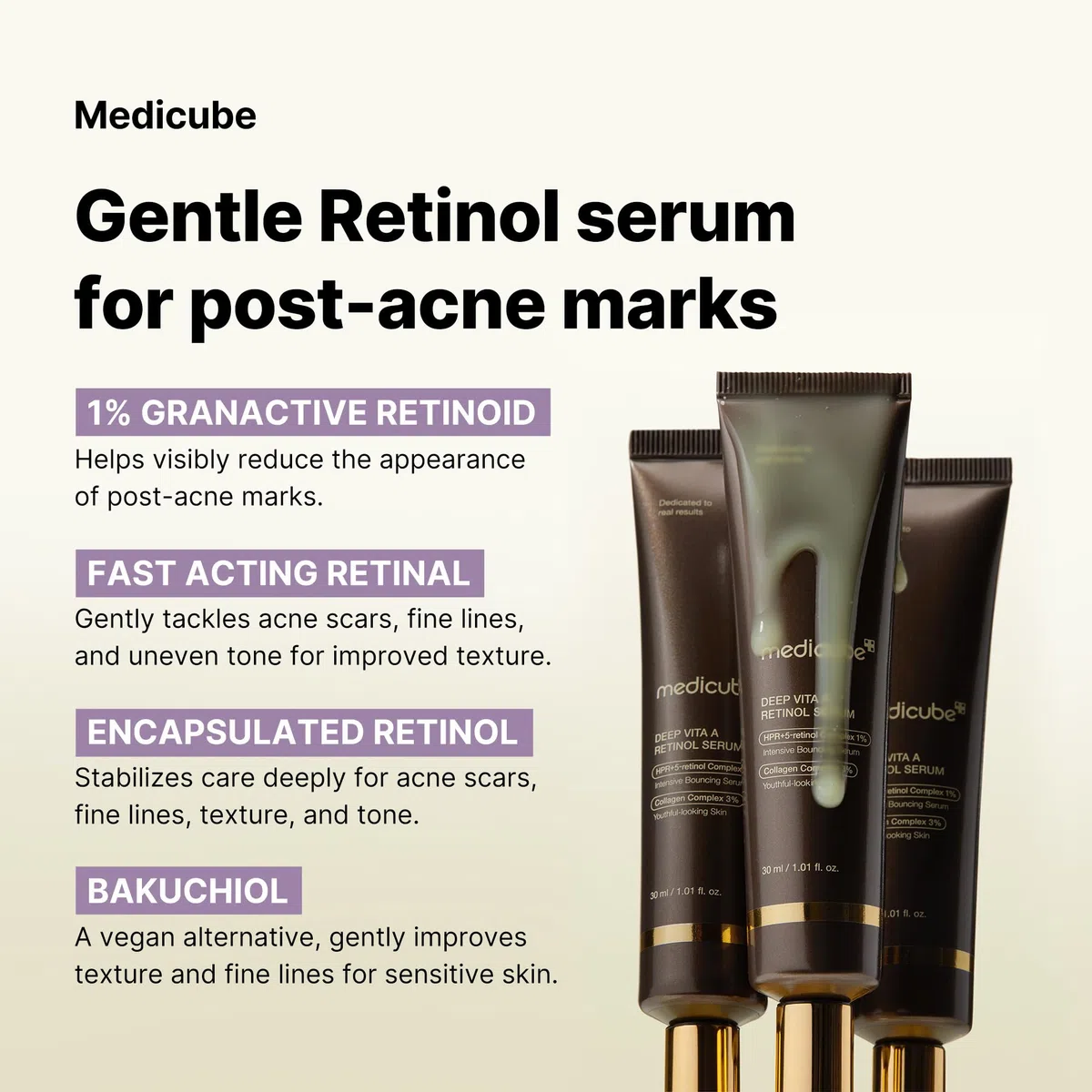medicube Deep Reviving Bakuchiol Retinol Serum – Siero anti-età con retinolo e bakuchiol – 1.01 oz