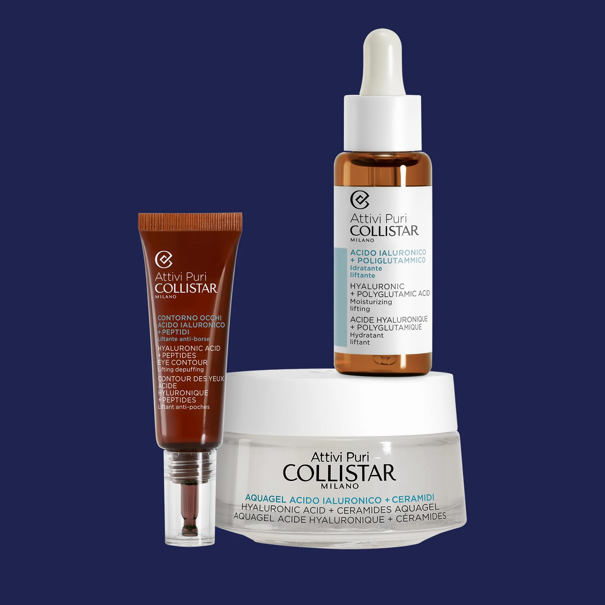 Collistar Aquagel Acido Ialuronico + Ceramidi, Crema-gel Idratante Liftante in Profondità con 4 Pesi Molecolari, Lifta e Minimizza le Rughe, Preserva l'Equilibrio del Microbioma Cutaneo, 50ml
