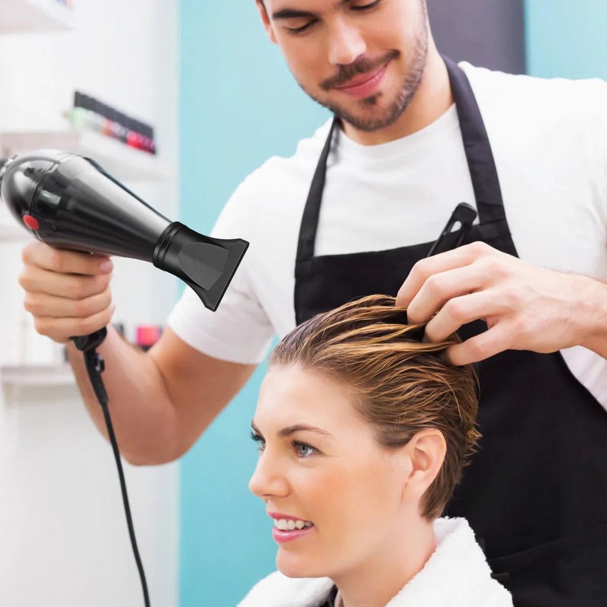 LIFKOME 2 bocchette per asciugacapelli, concentratore per uno styling preciso, in plastica nera, durevole, flusso d'aria focalizzato per una maggiore lucentezza, adatto per asciugacapelli di diametro