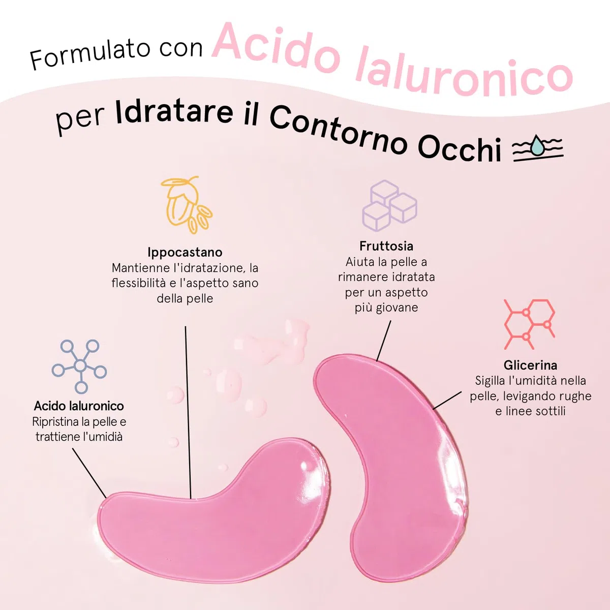 Patch Occhi Premiati (24 Paia, Rosa) – Premio Migliori Patch Occhiaie e Borse Naturali – Riduce Occhiaie, Gonfiori, Borse e Rughe – Maschera Occhi Vegan – Eye Patch by grace&stella