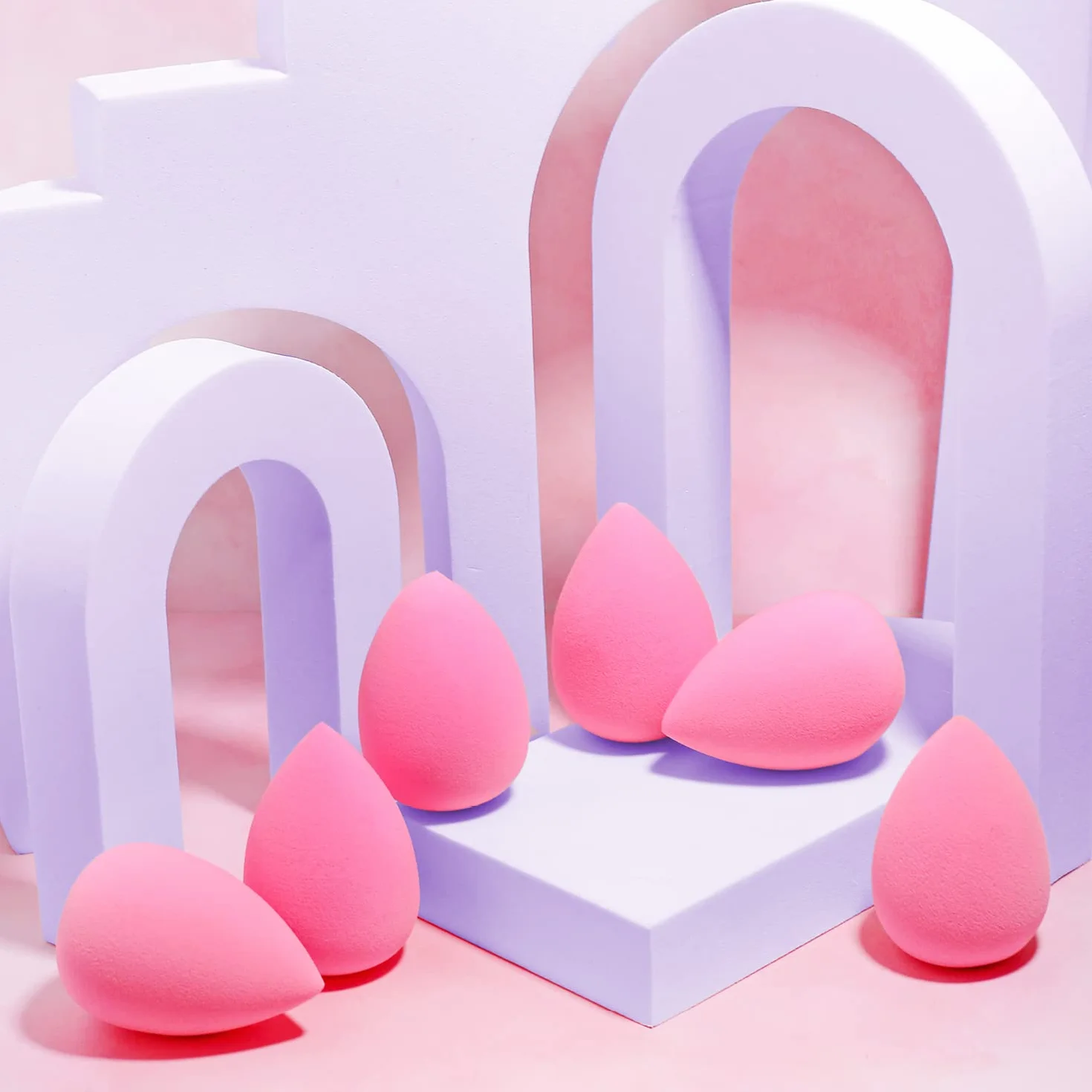 AOA Studio Wonder blender Collezione di spugne per il trucco senza lattice e ad alta definizione, set di 6 spugne per il trucco per cipria, crema e liquido, morbidissime, per miscelare cosmetici