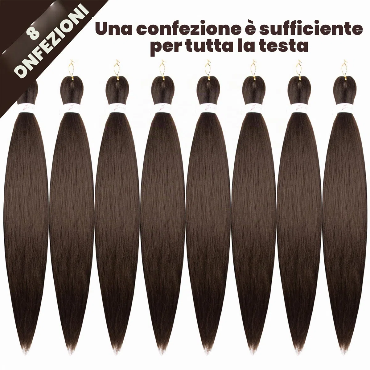 Pre-stretched Braiding Hair Professional Easy Crochet Braid Hair 26 Inch 8 Packs Hot Water Setting Soft Synthetic Braiding Hair Extension for Twist Senegalese Crochet Hair (26 inch, 4#)