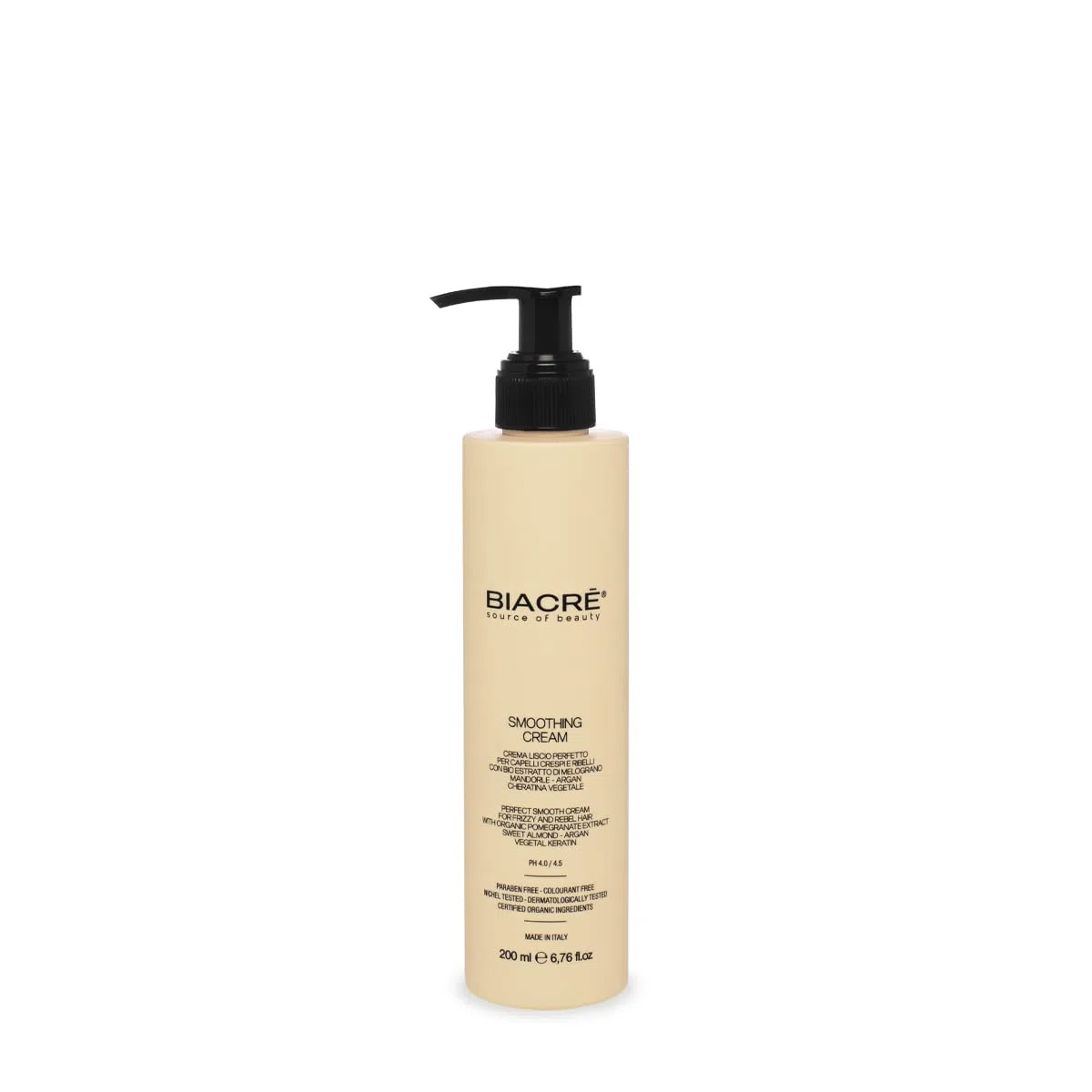 SMOOTHING CREAM crema lisciante IDRATANTE capelli crespi Biacrè 200 ml anticrespo senza risciacquo