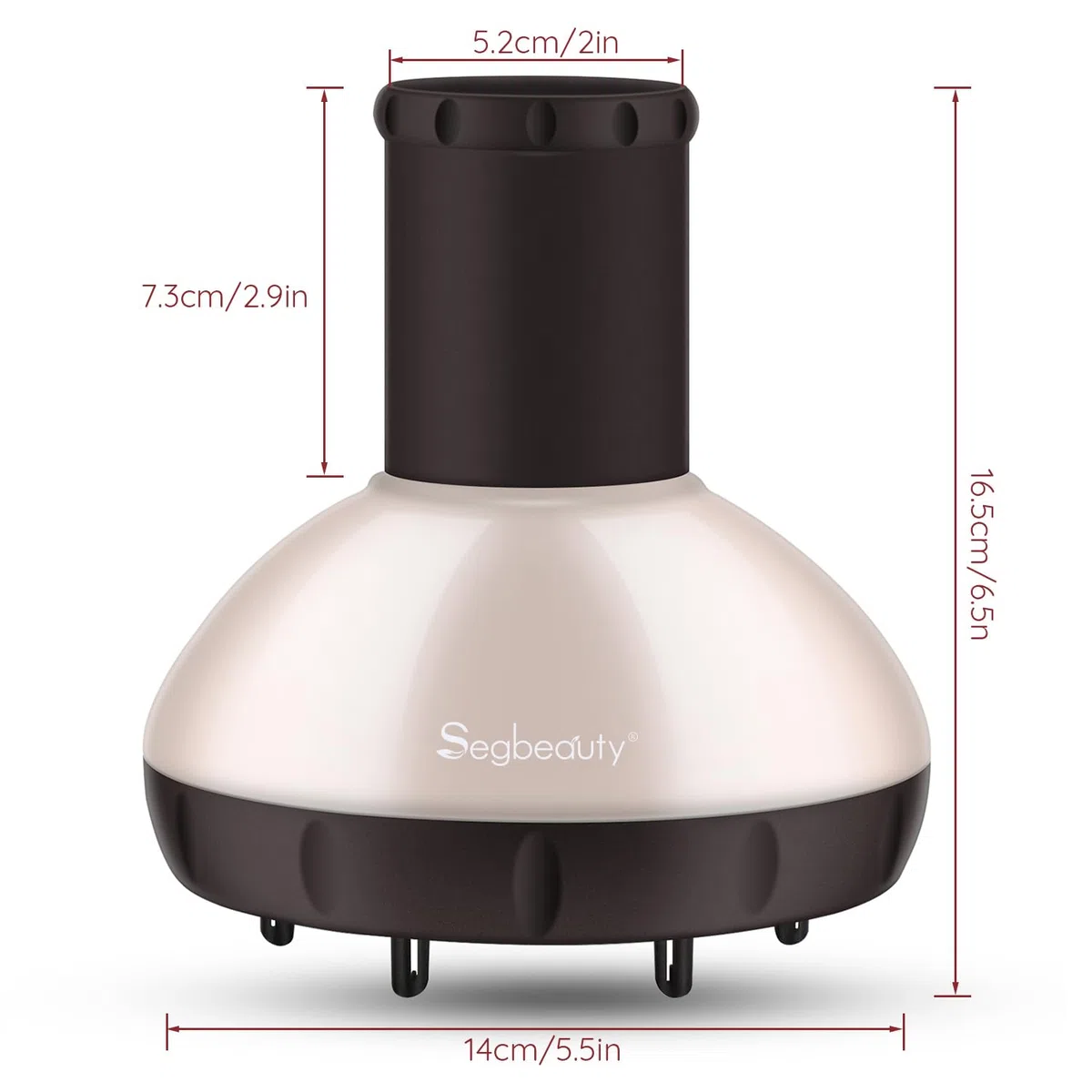 Diffusore per asciugacapelli, Segbeauty Diffusore per capelli aggiornato per capelli ricci ondulati Attacco per diffusore professionale per soffiatore con ugello 1.57 "-1.97"