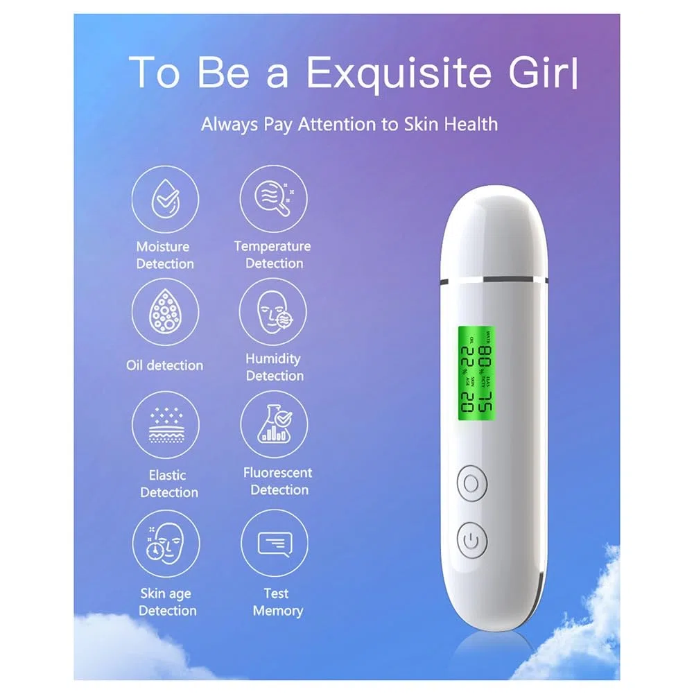 Misuratore di prova 'età della pelle per , acqua per la pelle, umidità della pelle e contenuto di olio, analizzatore della pelle, rivelatore di agenti fluorescenti