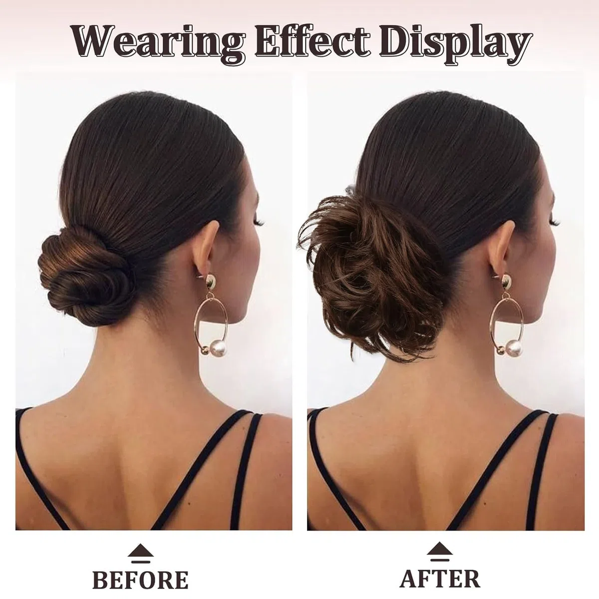 RUWISS Chignon Capelli 100% Umani con Pinza Posticci per Capelli Chignon Ondulato Estensioni per Coda di Cavallo Capelli Umani con Clip per Donne（Biondo Chiaro Dorato con Riflessi Biondo Candido）