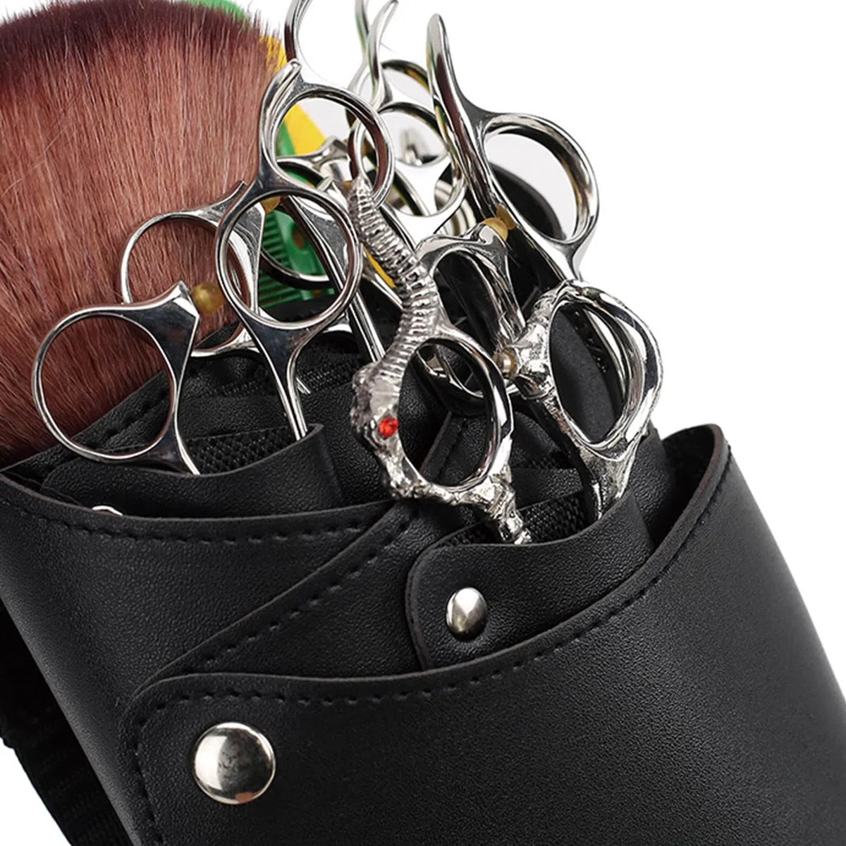 Borsa porta forbici da parrucchiere per parrucchieri e parrucchieri, ideale per parrucchieri e parrucchieri, Nero