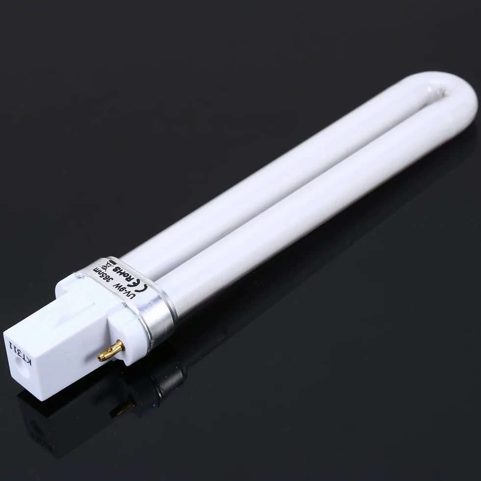 NailStar - Lampada UV 365 nm, tubo 9 W, doppia fonte, asciugatura e polimerizzazione