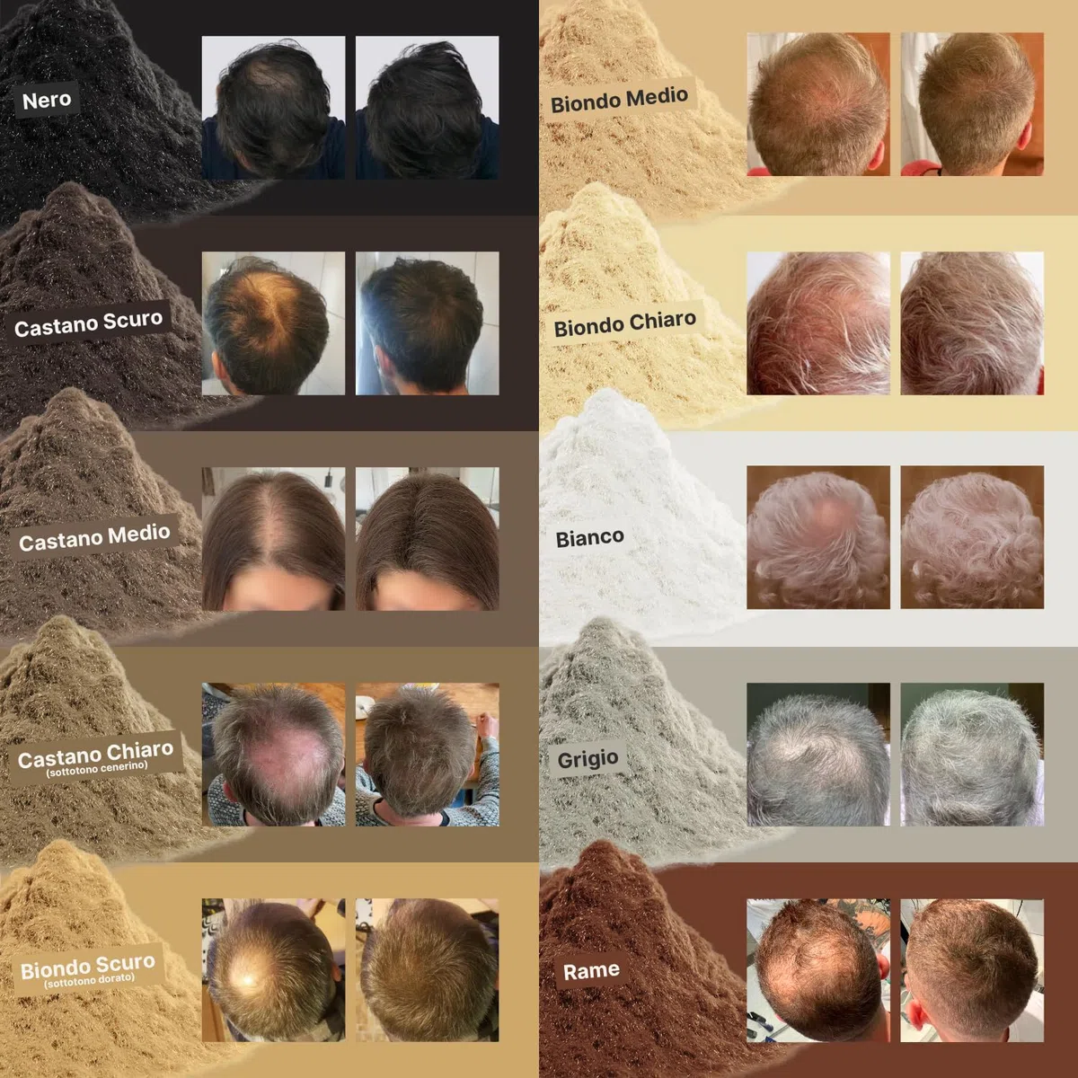 IMPERIO Fibre capelli - per l'infoltimento dei capelli per capelli più spessi e pieni in pochi secondi. Nasconde la caduta dei capelli nelle donne e negli uomini. 100% naturale. 26g (castano scuro)