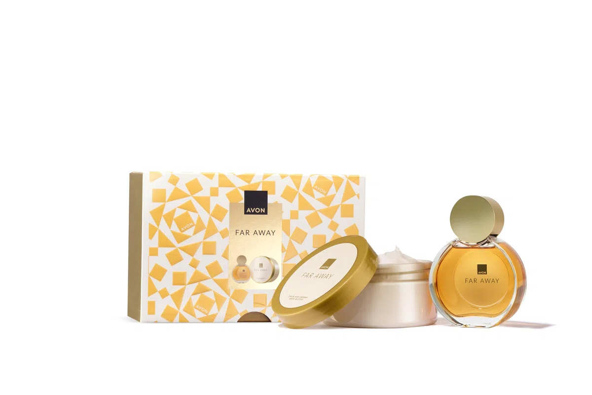 AVON Set Regalo Far Away Eau de Parfum e Burro Corpo | Profumo Donna Lunga Durata | Fragranza Orientale, Floreale e Femminile con Vaniglia e Sandalo | 50ml + 200ml