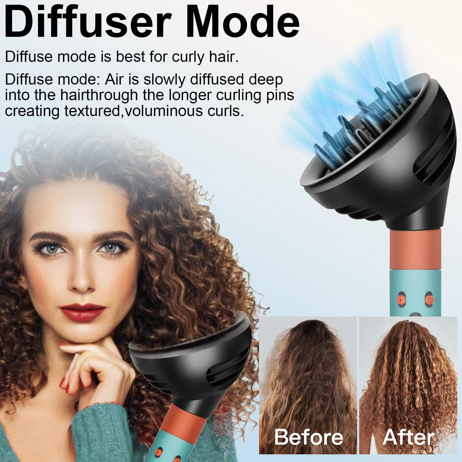 Diffusore Wave+Curl per Dyson Airwrap HS01 HS05 HS08, Diffusore capelli ricci per Dyson Airwrap accessori, Conversione per Dyson Airwrap Styler in Asciugacapelli