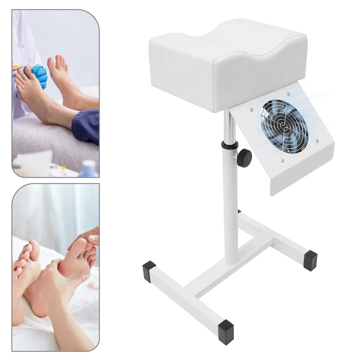 Panca per unghie con aspirapolvere, pedicure sgabello sedia, salone di bellezza poggiapiedi con aspirapolvere, poggiapiedi manicure per saloni, spa commerciali (bianco)