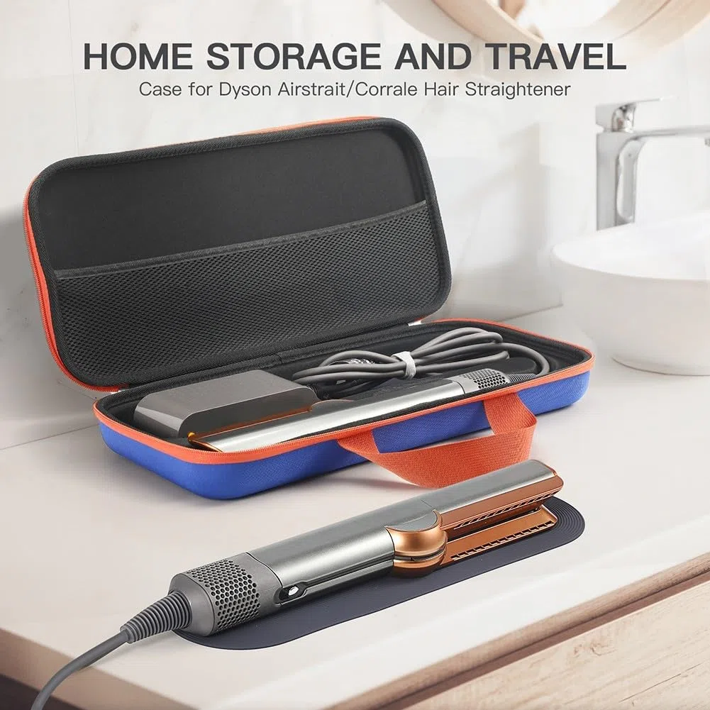 Custodia portatile in EVA per piastra per capelli Airstrait HT01, scatola rigida da viaggio con tasca interna in rete per accessori, per riporre in casa organizzata e trasporto sicuro (grigio)