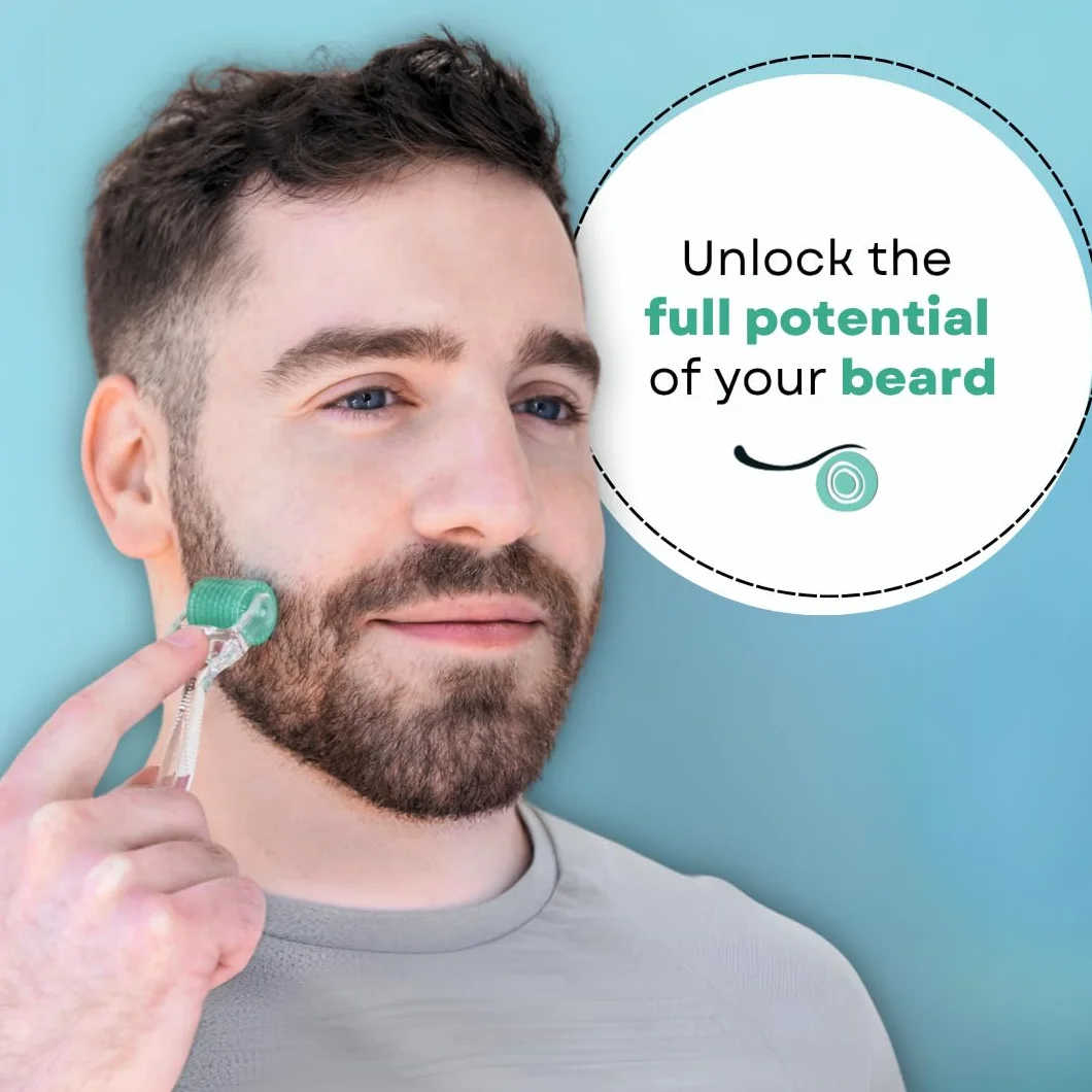 Derma Roller per capelli e pelle, 0,30 mm Microneedles in titanio, per perdita di capelli, cicatrici da acne e macchie scure, 192 veri aghi singoli con custodia per uomini e donne