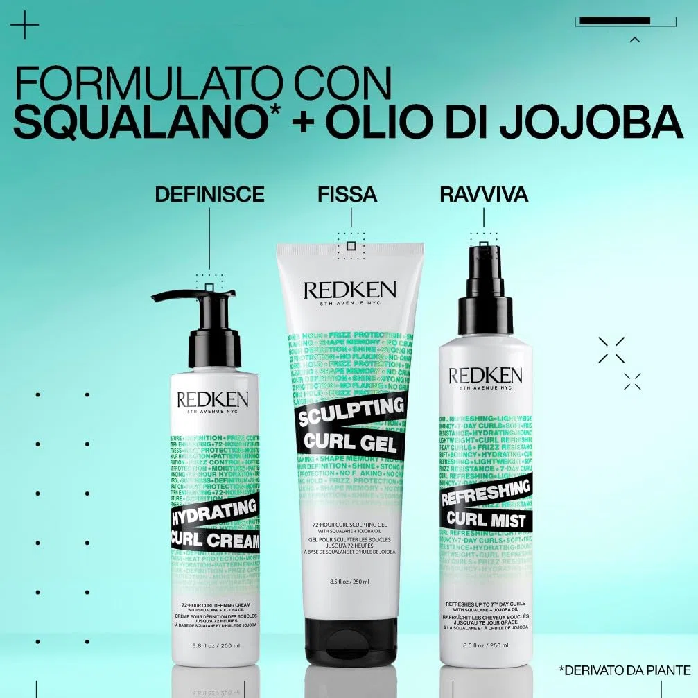 Redken, Crema Arricciante Per Definizione Ricci e Termoprotettore, Idrata & Definisce i Ricci, Arricchita con Olio di Jojoba & Squalane, Capelli Ricci, Mossi & Crespi, Curl Stylers, 250ml