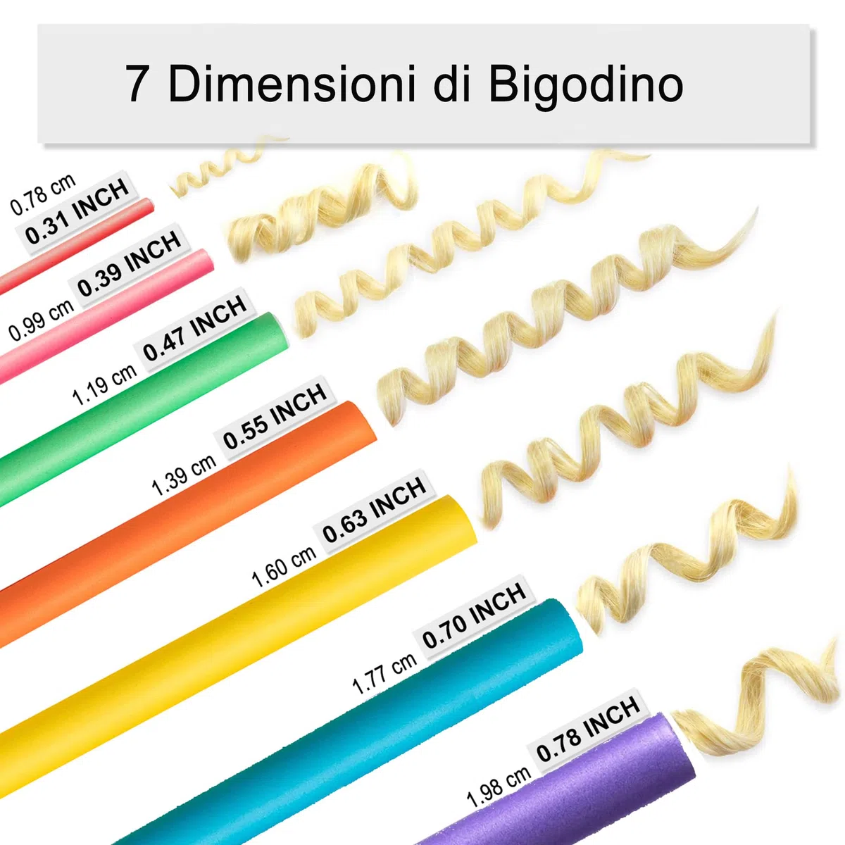 Bigodini per Capelli,47 Pezzi Flessibili Arricciacapelli Senza Calore,Bigodino per Capelli Corti,Bigodino Lungo per Boccoli,Bigodini Morbidi per Dormire per Capelli Medi Lunghi