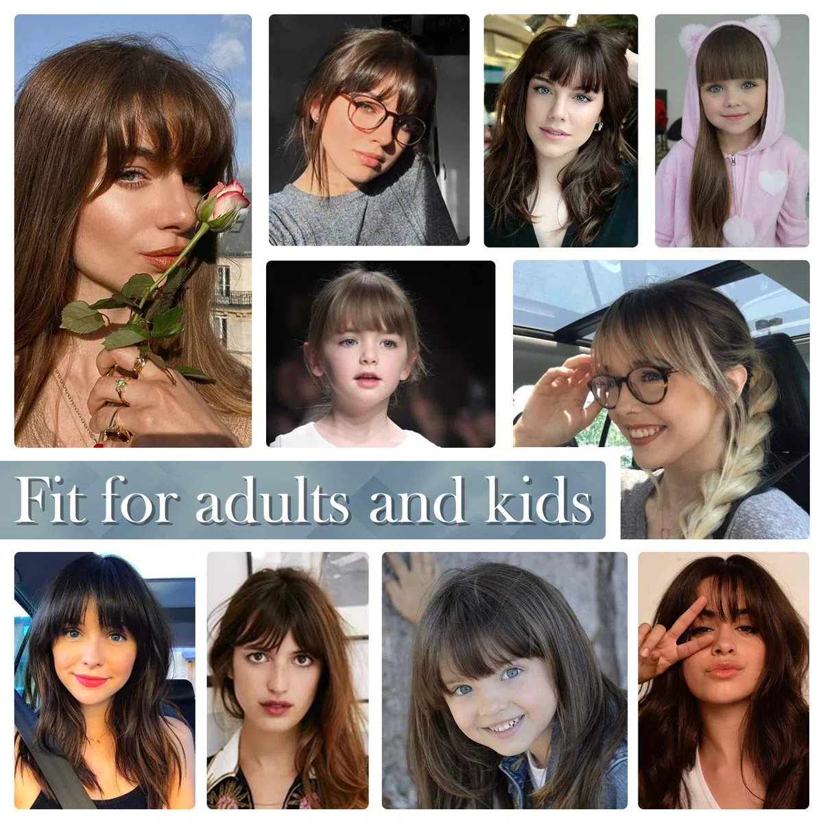 BARSDAR Frangia Clip Capelli Veri, 100% Naturali Frangetta Air Bangs French Bangs Frangia Extension Clip Capelli Veri Cura Capelli Donna lavabile/tingibile