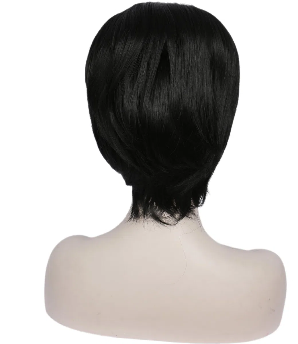 Linfairy Parrucca corta a nido d'ape anni '60 perfetta per feste di Halloween cosplay parrucche cotonate (Black)