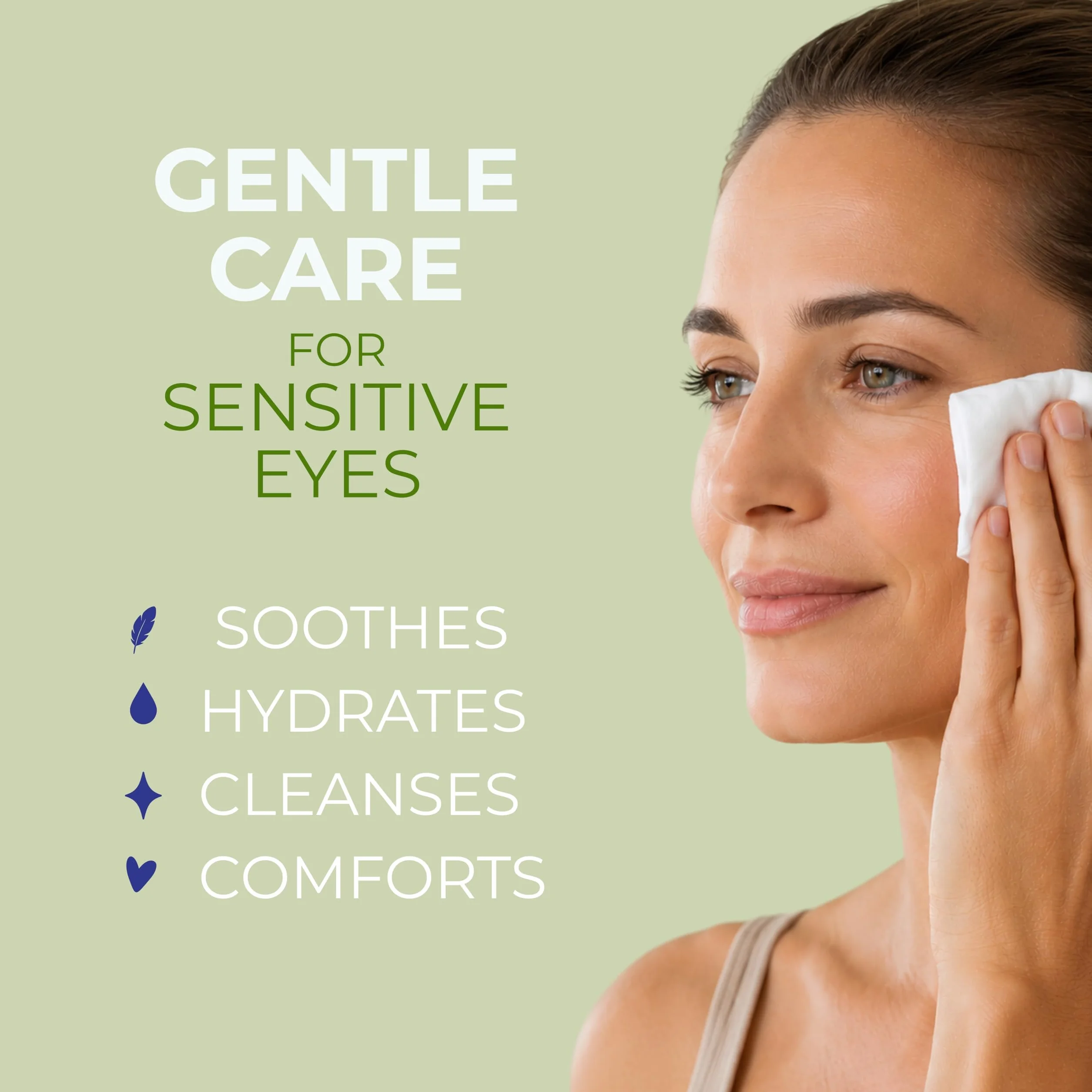 NOVEHA Salviette per palpebre, per ciglia e palpebre delicate, con acido ialuronico, camomilla e aloe vera, tamponi pre-inumiditi confezionati singolarmente (60 salviette)