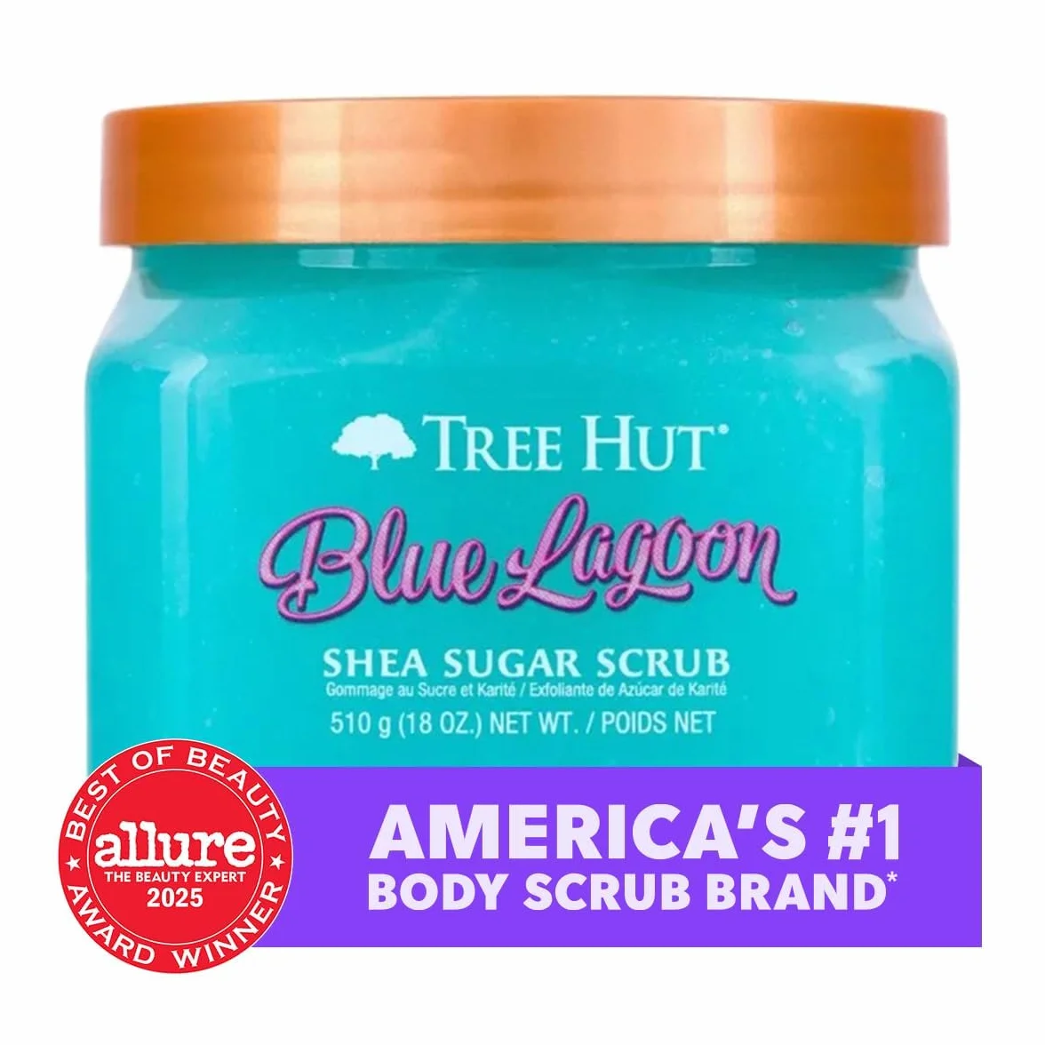 Tree Hut Blue Lagoon Scrub allo Zucchero di Karité, 510 g, scrub ultra idratante ed esfoliante per la cura del corpo essenziale nutriente