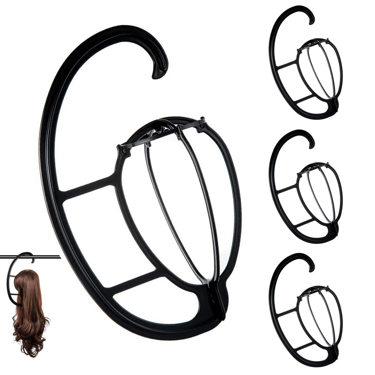 Dreamlover Supporto Parrucca Viaggio, Porta Parrucca da Appendere, Espositore per Parrucche, 4 Pezzi