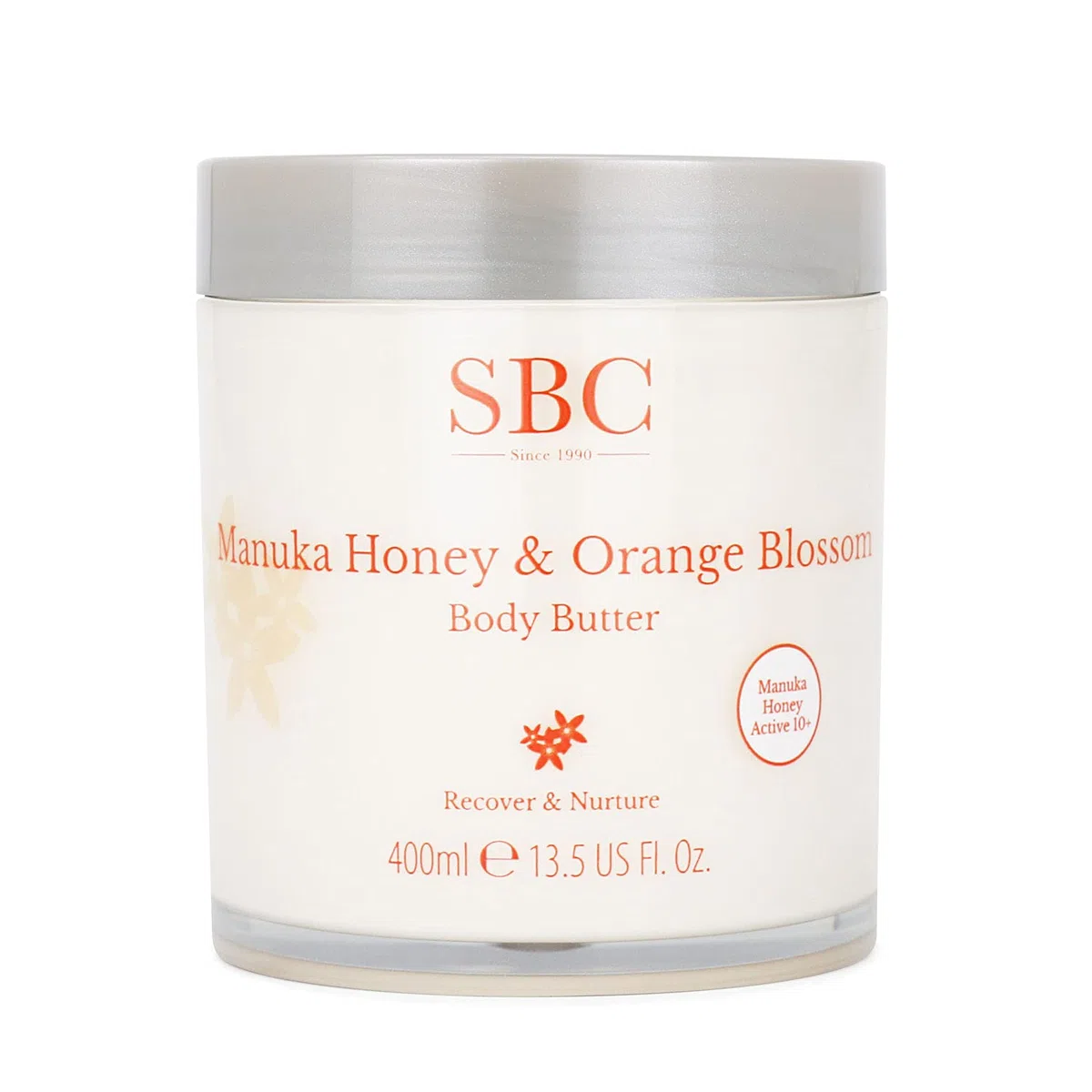 SBC Skincare Burro per il corpo al miele di Manuka e fiori d'arancio, 400 ml, lozione per il corpo idratante per pelli secche e sensibili