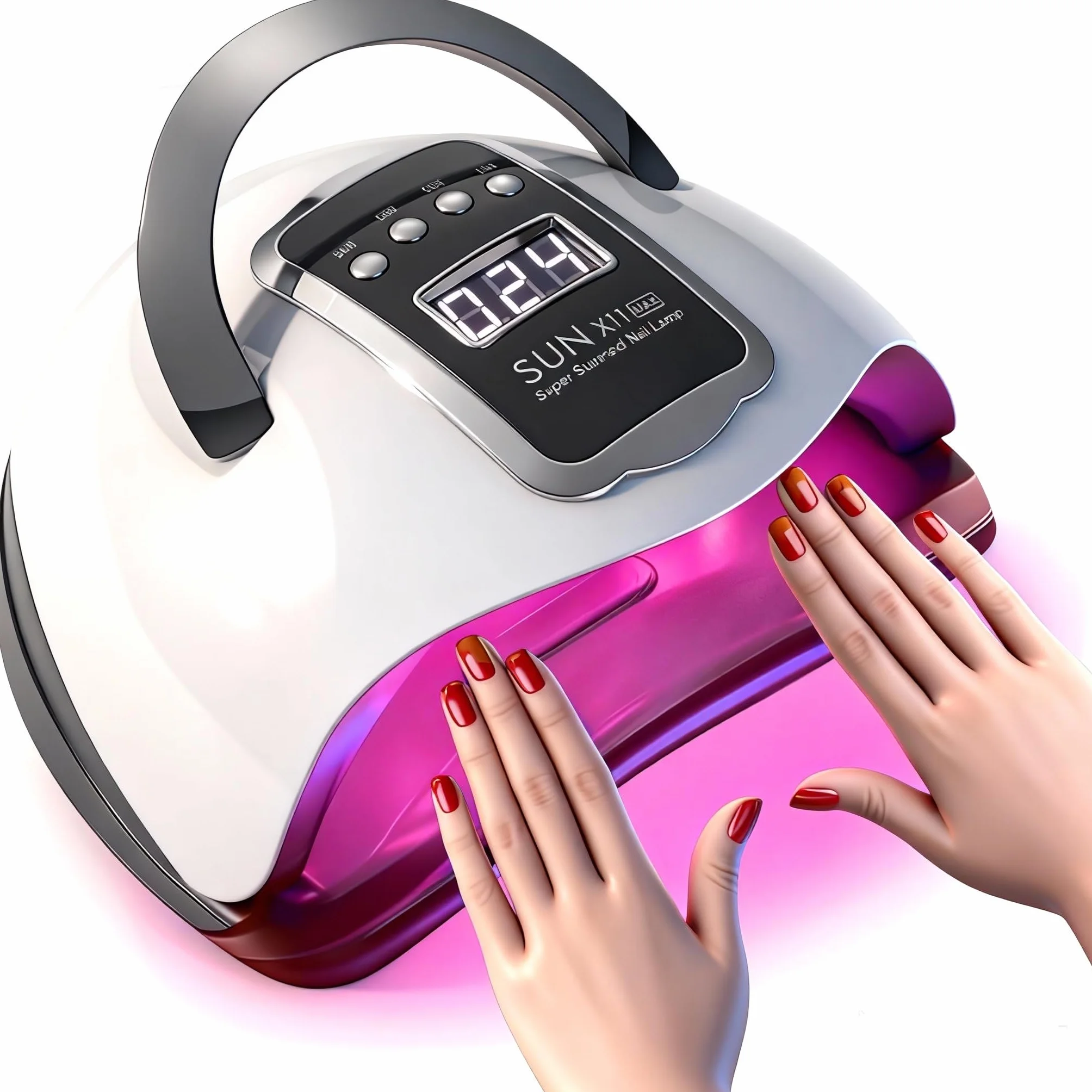 Lampada LED UV da 280 W, per smalto gel con 66 perline e sensore automatico, 4 timer, set professionale per nail art