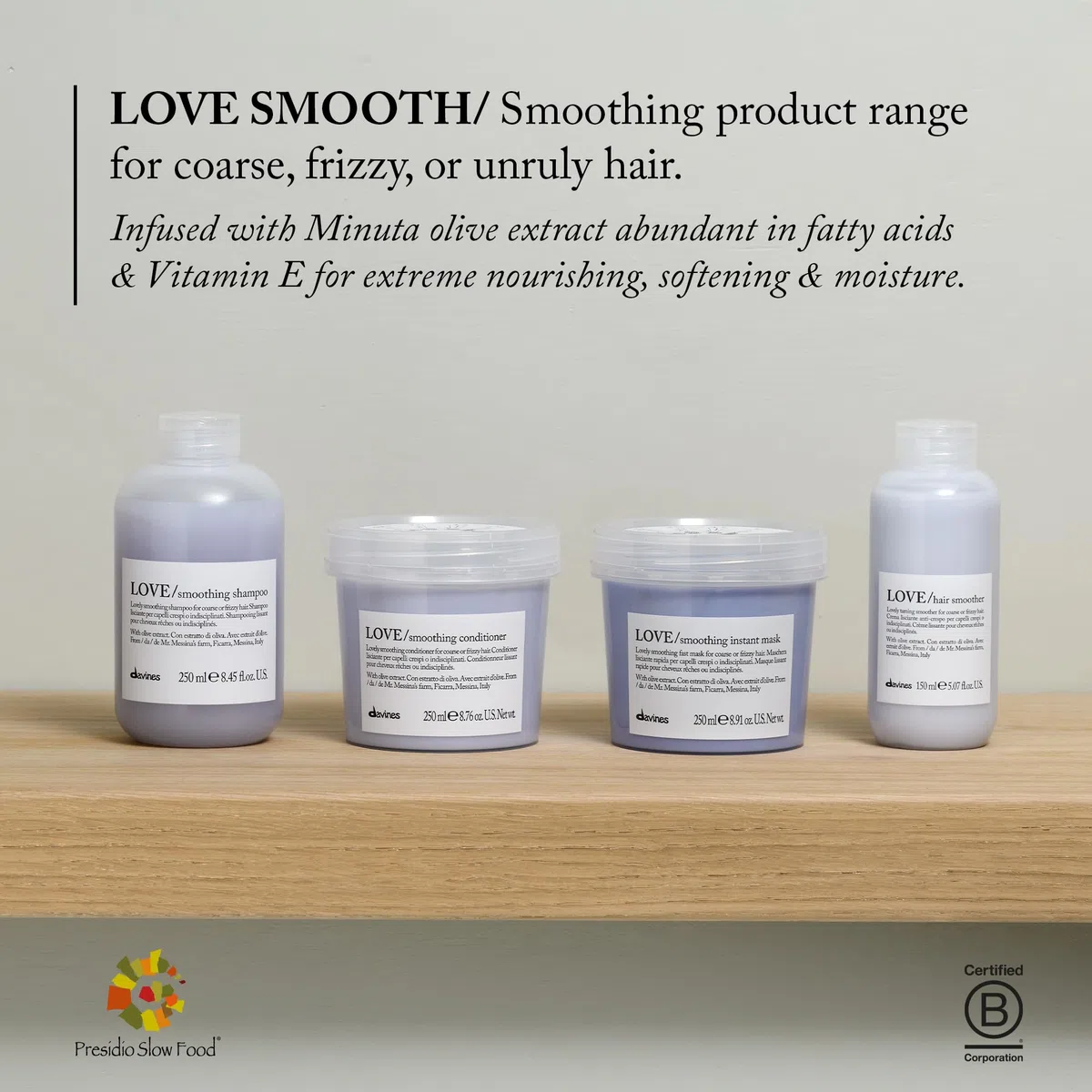 Davines Love Smoothing Instant Mask 250ml - Maschera lisciante rapida