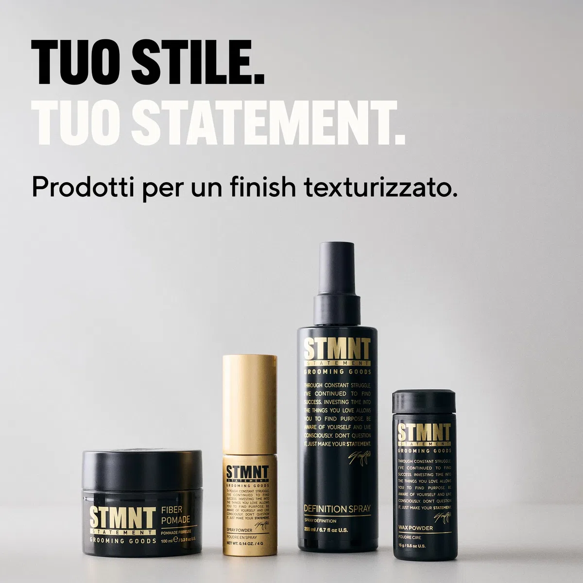 STMNT STATEMENT GROOMING GOODS Definition Spray - Spray Testurizzante - per Definizione - Volume Finitura Semi-matte Fissaggio - Zucchero Sale Glicerina - Formula Vegana 200 ml