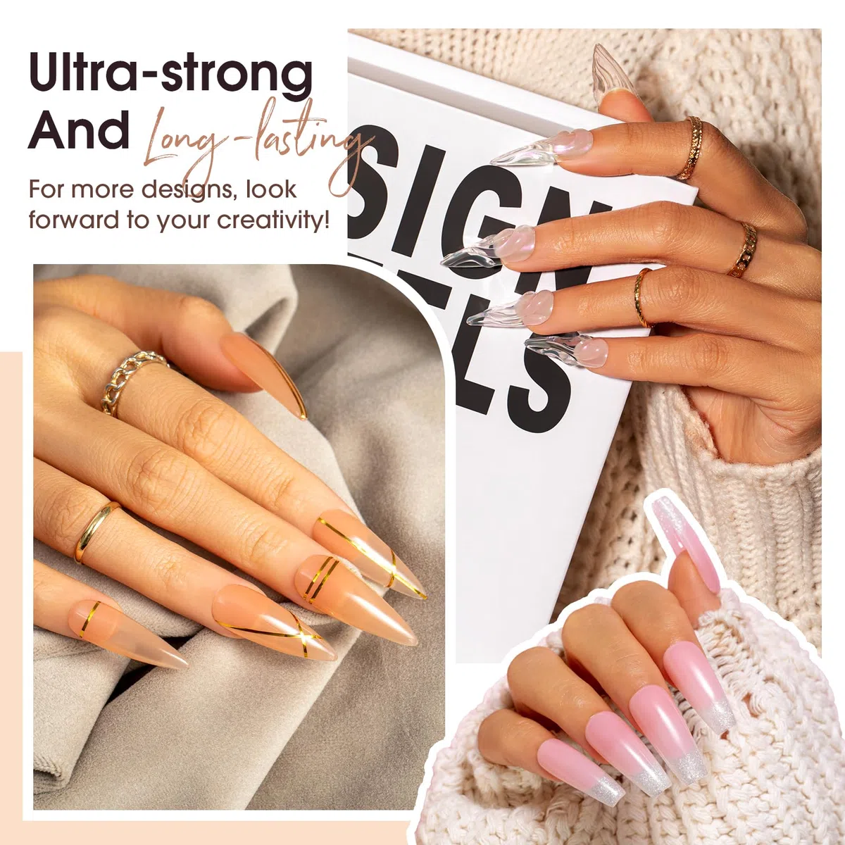 ROSALIND Gel Unghie Ricostruzione Kit Completo 8 Colore 10ml, Poligel Set con Base & Top Coat, Lampada UV e Strumenti per unghie, per Fai Da Te a Casa, Professionale Salone, Kit Unghie Gel Nail Art